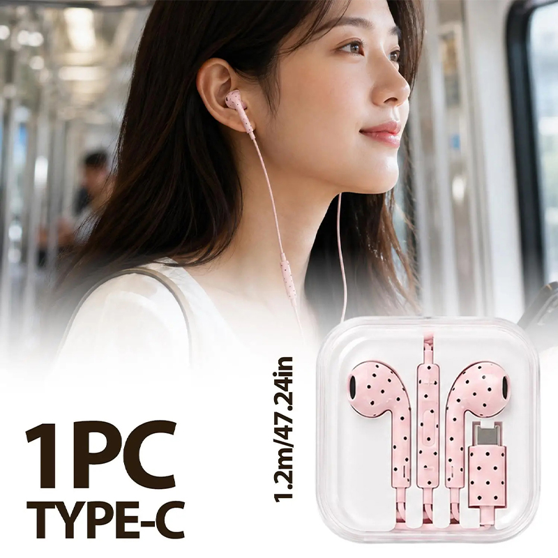 Leuke Polka-dot Stervormige Ty - Usb C Earphone recensie en prijs